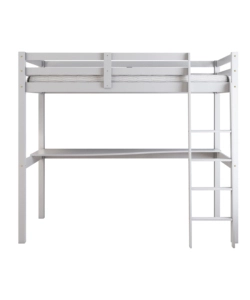 LETTO A SOPPALCO CON SCRIVANIA "NIZZA" IN PINO MASSELLO BIANCO LACCATO 90X190X176 CM